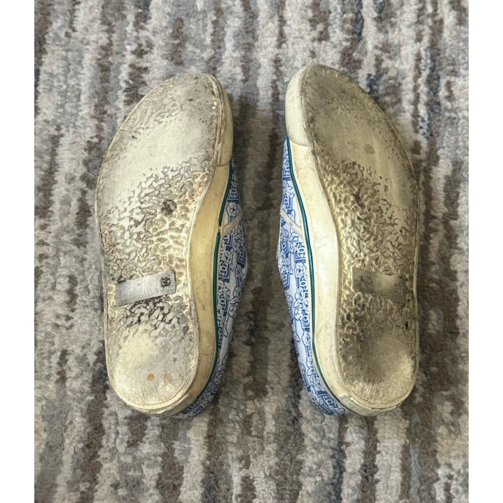 CHANEL slip-on UNIQUE sneakers blue floral Logo print size 39 Distressed - Picture 8 of 14
